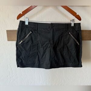 Guess Vintage|Black y2k Mini micro Skirt with Zipper Pockets,moto style••size 30